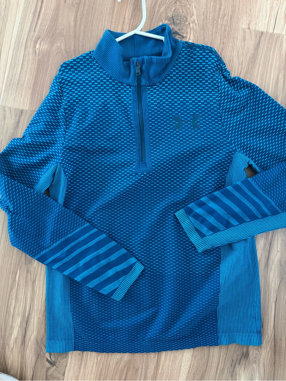 Boys Under Armour Teal and Blue Half-Zip Performance Pullover
